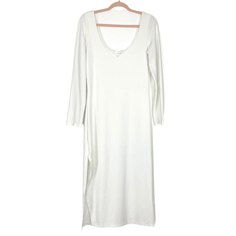 Amaryllis Off White V-Neck Dress- Size XL