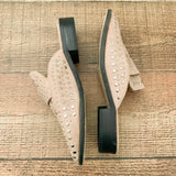 Beast Tan Silver Studded Mules- Size 6.5
