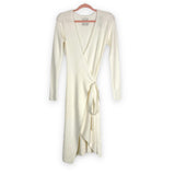 Abercrombie & Fitch Cream Ribbed Wrapped Dress NWT- Size S Tall