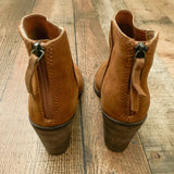 BP Leather Camel Zip Back Booties - Size 7 (See Notes)