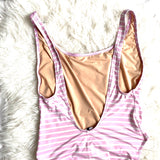 J. Crew Pink Striped One Piece Swimsuit- Size 12