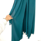 Miss Avenue Green Maxi Front Slits Dress- Size XL