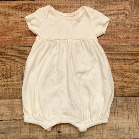 Hanna Anderson Ivory Organic Cotton Romper- Size 0-3M