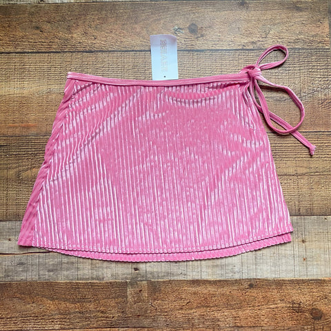 Dippin Daisy Pink Ribbed Velvet Side Tie Skirt NWT- Size XS