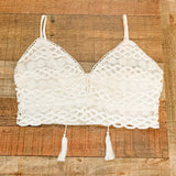 Amaryllis White Crochet Lace Crop Top- Size XL (sold out online)