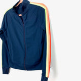Athletic Works Navy Bright Side Stripe Zip Up Sweatshirt- Size S (4-6) (We Have Matching Bottom!)