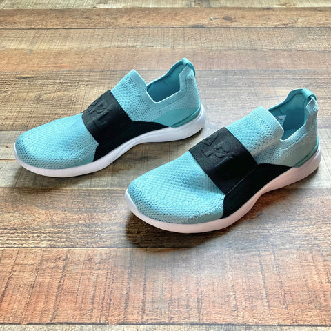 APL Teal with Black Embossed Elastic Strap Sneakers- Size 7.5 (see notes)
