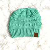 C.C Turquoise Open Top Bun Hat