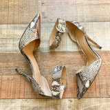 Jessica Simpson Snakeskin Ankle Wrap Stiletto- Size 8.5 (see notes)