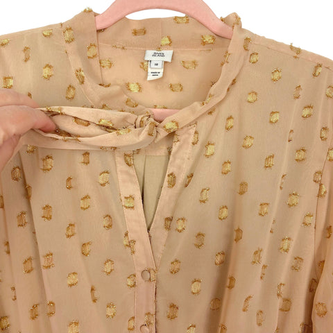 River Island Gold Metallic Polka Dot Dress- Size 18 (US 14) The Saved Collection River Island Gold Metallic Polka Dot Dress- Size 18 (US 14) The Saved Collection