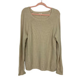 J Crew Cream Wool Blend Leather Elbow Patch Sweater- Size L (see notes)
