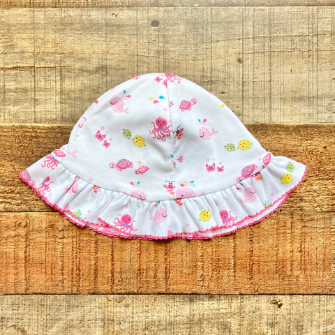 Kissy Kissy White Ocean Print Floppy Hat NWT- Size M (we have matching bubble)