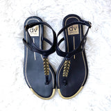 Dolce Vita Black and Gold Sandals- Size 7(Jana)