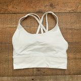 Lululemon White Strappy Back Sports Bra- Size 2