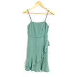 Blue Blush Green Faux Wrap Dress- Size S