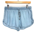 Karlie Chambray Drawstring Shorts- Size S