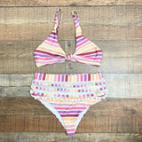 Tularosa Striped Mesh Pom Pom Bikini Bottoms- Size S (see notes, sold out online, we have matching top)