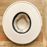 No Brand Cream Vegan Felt Belted Wide Brim Hat