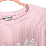 Katydid Light Pink Ribbed Knit Day Off Sweatshirt- Size M (see notes)