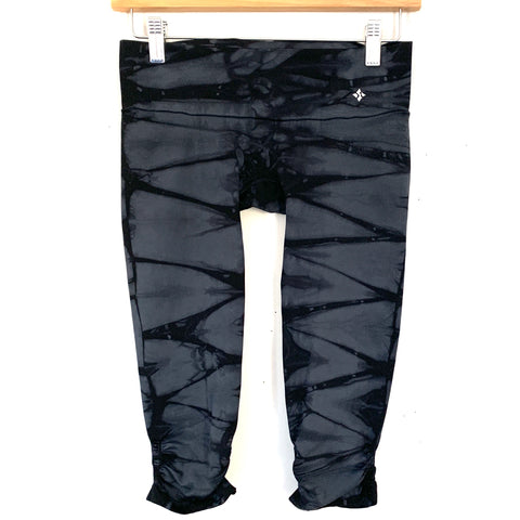 NUX Black Tie Dye Super Crop Legging with Ruching (see notes)- Size S (Inseam 14")