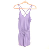 CY Fashion Lilac Front Cross Drawstring Waist Romper- Size S