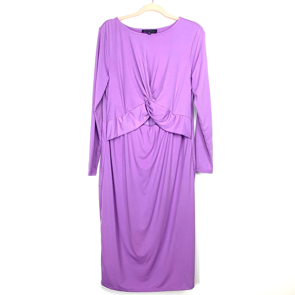 Eloquii Light Purple Fitted Front Twist Cut Out Dress NWT- Size 14 The Saved Collection Eloquii Light Purple Fitted Front Twist Cut Out Dress NWT- Size 14 The Saved Collection