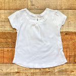 Honest White Shirred Raw Hem Tee- Size 3-6M