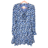 Sail to Sable Blue Geo Print Bow Front Dress NWT- Size XS (see notes)