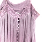 Mustard Seed Purple Button Front Wide Leg Jumpsuit- Size L (see notes)