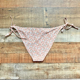 Aerie Mocha/Peach Floral String Cheeky Bikini Bottoms- Size XL (we have matching top, sold out online)