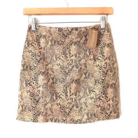 Vestique Faux Suede Snakeskin Print Skirt NWT- Size S