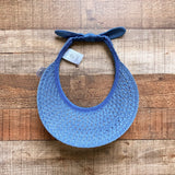 Time and True Blue Straw Visor Hat NWT