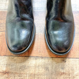 Tory Burch Black with Navy Quilted Riding Boots- Size 8.5 (see notes)