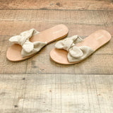 LOFT Soft Gold Metallic Bow Sandals- Size 7 (BRAND NEW)