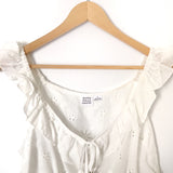 Some Days Lovin White Eyelet Lace Crop Top- Size S