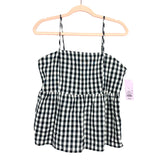 Wild Fable Black/White Gingham Tank Top NWT- Size L