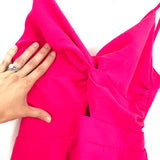 Luxxel Hot Pink Front Cut Out and Back Tie Romper- Size S