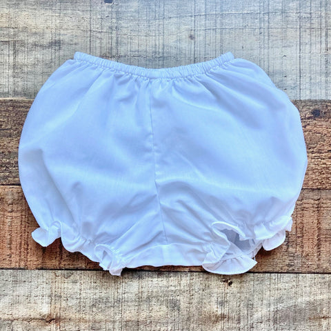 No Brand White Ruffle Hem Bloomers- Size 3M