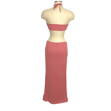 No Brand Mauve Cut Out Halter Maxi Dress (fabric is thin)- Size M