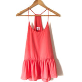 Pink Lily Coral Peplum Tank- Size S