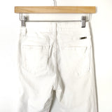 Kancan White Distressed Raw Hem Skinny Jeans- Size 25 (Inseam 26”)