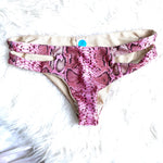 Azure Pink Snakeskin Bikini Bottoms- Size S (BOTTOMS ONLY)