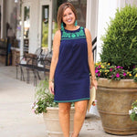 J. Crew Navy Embroidered Detail Dress- Size XS