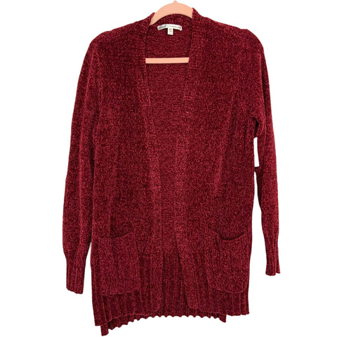 Seven 7 Red Chenille Front Pocket Cardigan NWT- Size S