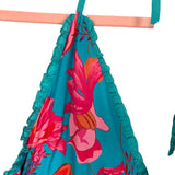 Hazel & Olive Turquoise Tropical Print Hi/Low Dress- Size ~S (sold out online, see notes)