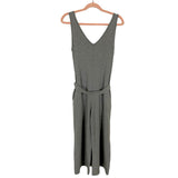 Smash + Tess Heather Gray V-Neck Sleeveless Belted Jumpsuit- Size XS