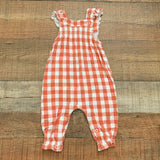 Angel Dear Checked Smocked Overall Jumpsuit- Size 3-6M