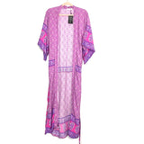 R. Vivimos Purple and Pink Printed Belted Kimono/Cover Up Dress Wrap NWT- Size S (4/6)