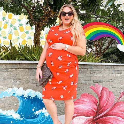 Old Navy Orange Floral Print Maternity Dress-Size XL The Saved Collection Old Navy Orange Floral Print Maternity Dress-Size XL The Saved Collection