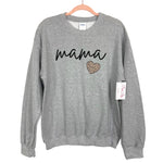 Pink Lily Heathered Gray Cursive Mama with Heart Sweatshirt NWT- Size M